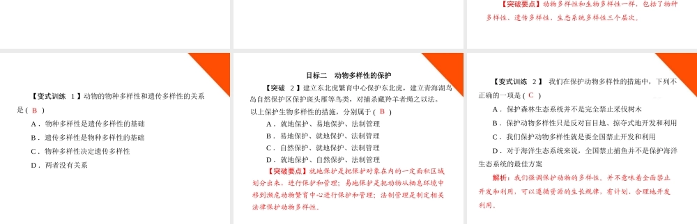 (随堂优化训练)八年级生物上册 第5单元 第17章 第3节 我国动物资源的保护课件 北师大版 课件