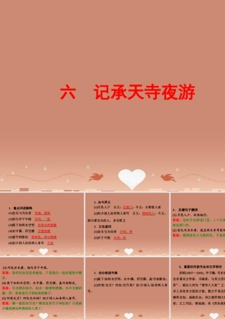 中考语文 第一篇 课内重点文言文梳理六 记承天寺夜游讲解课件