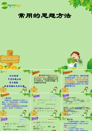 中考数学复习 (常用的思想方法)课件 苏教版 课件
