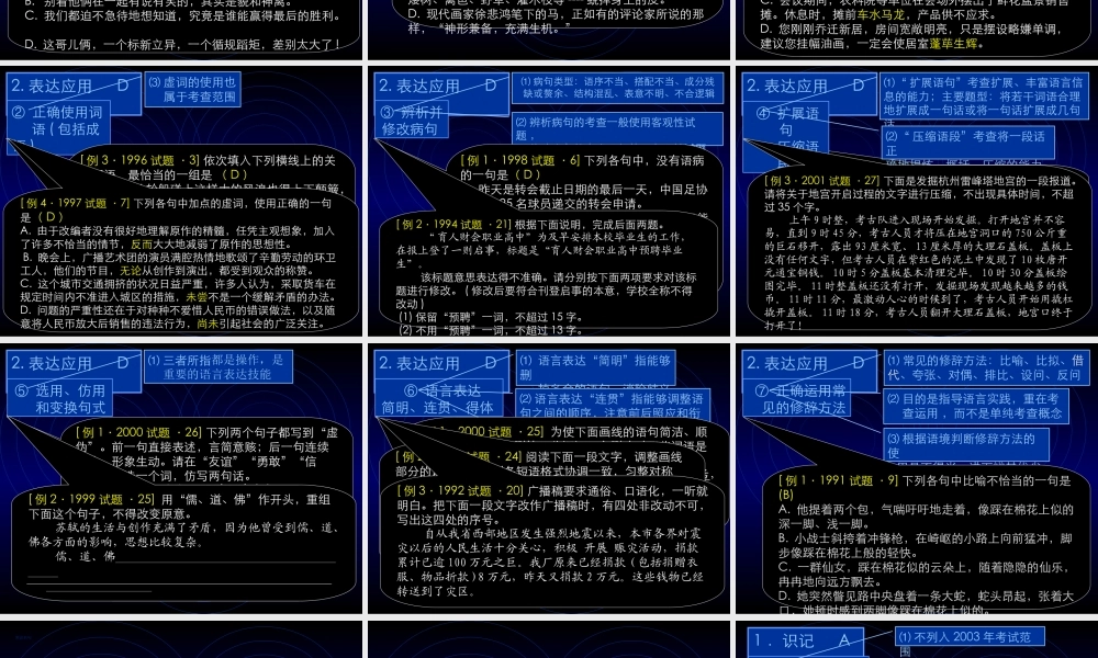 1考试说明 高考语文冲刺分类复习课件全集上 新课标 人教版 高考语文冲刺分类复习课件全集上 新课标 人教版