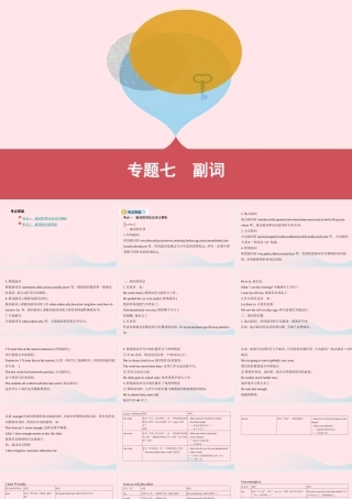 (河南专用)版中考英语 语法过关 专题七 副词课件 人教新目标版 课件