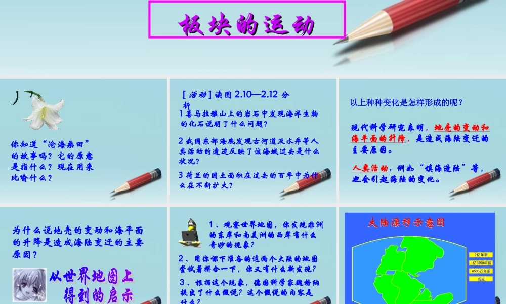 七年级地理上册 2.2海陆的变迁课件1 人教新课标版 课件