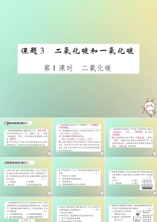 九年级化学上册 第六单元 碳和碳的氧化物 课题3 二氧化碳和一氧化碳 第1课时 二氧化碳课件 (新版)新人教版 课件