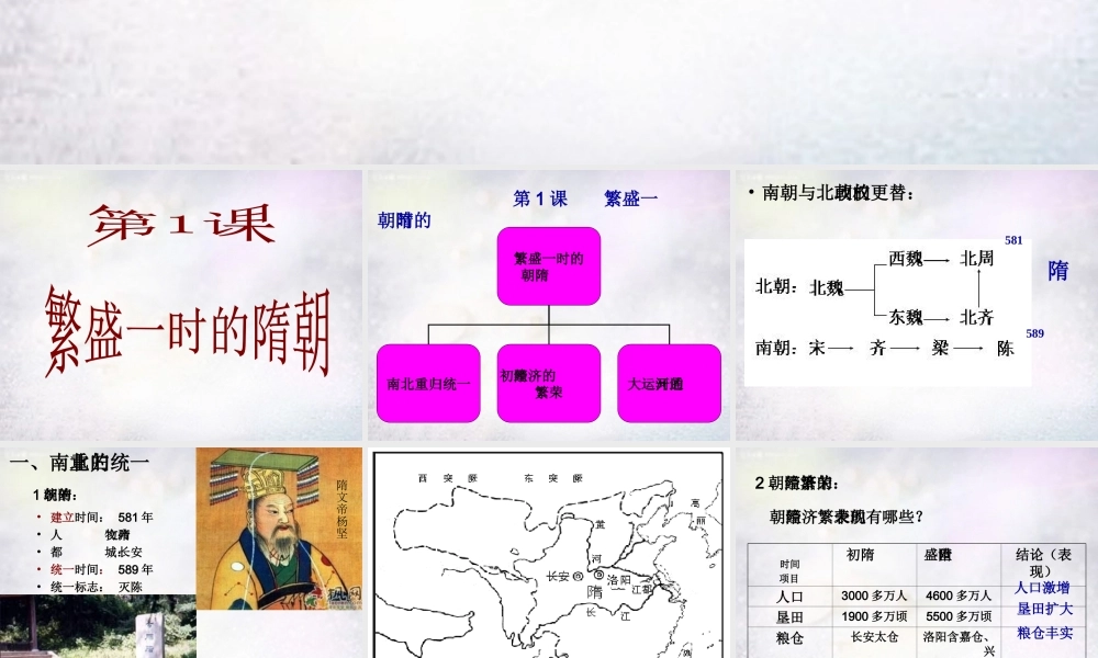 七年级历史下册 第一单元 第1课 繁盛一时的隋朝课件 新人教版 课件