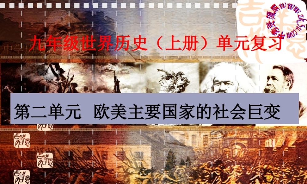 九年级历史上：第二单元(欧美主要国家的社会巨变)复习课件 岳麓版 课件