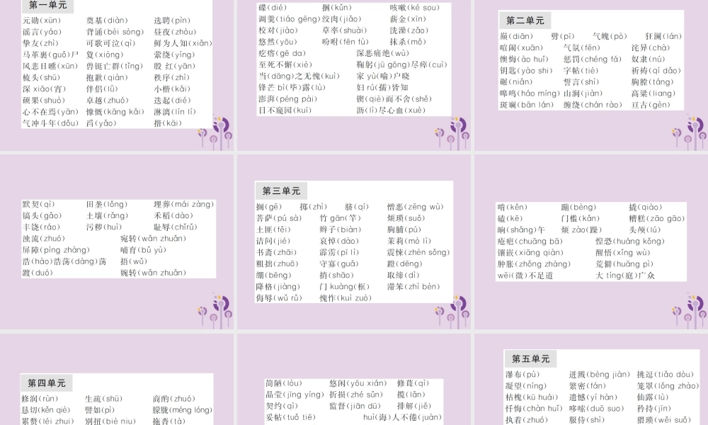 (通用)中考语文总复习 知识清单一 字音、字形课件