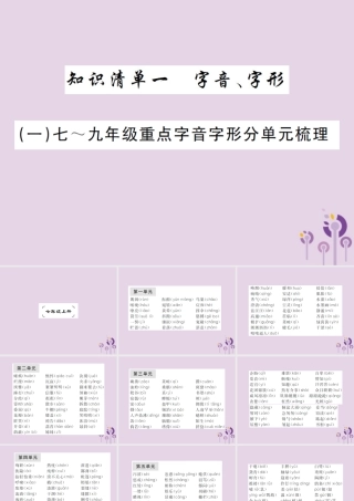 (通用)中考语文总复习 知识清单一 字音、字形课件