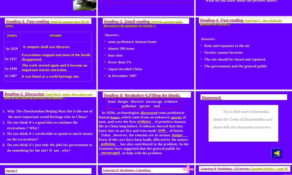 Module 6 The World s Cultural Heritage共5课时[TY]ppt 新课标外研英语选修七全部课件二