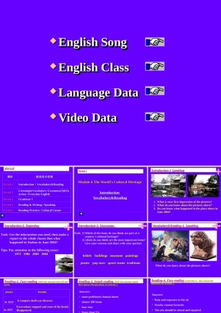 Module 6 The World s Cultural Heritage共5课时[TY]ppt 新课标外研英语选修七全部课件二