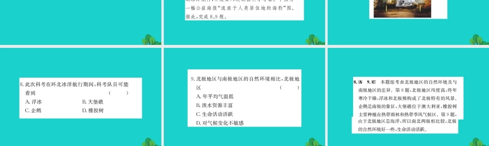 七年级地理下册 第十章 极地地区习题课件(新版)新人教版 课件