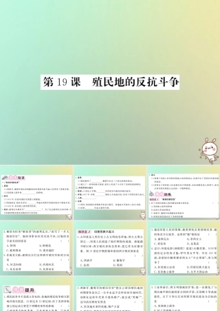 九年级历史上册 第五单元 工业化时代的来临和马克思主义的诞生 第19课 殖民地的反抗斗争课件 岳麓版 课件