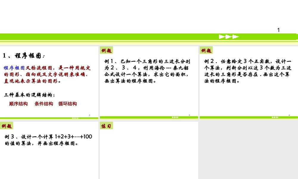 数学人教版必修3B程序框图1ppt 课件