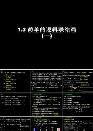 1.3.1 简单的逻辑联结词(1) 高三数学第一章 小结与复习课件(打包)人教版选修2-1 高三数学第一章 小结与复习课件(打包)人教版选修2-1
