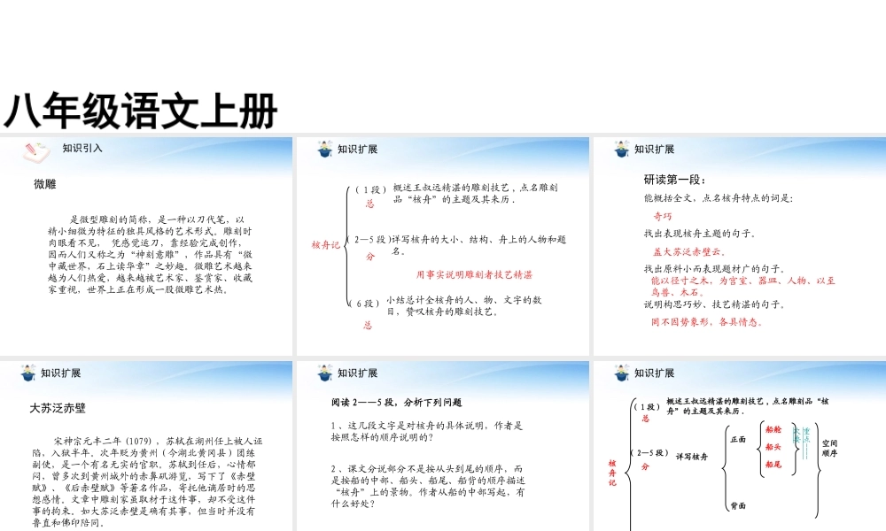 (课件直通车)八年级语文上册 核舟记1课件 人教新课标版 课件