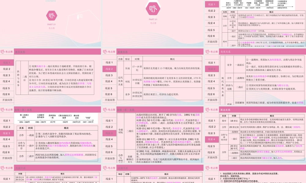 (河南专用)版中考历史 专题过关七 大国关系课件