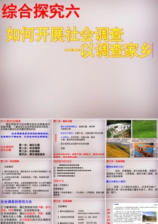 七年级历史与社会下册 第六单元 综合探究六 如何开展社会调查课件2 人教版 课件