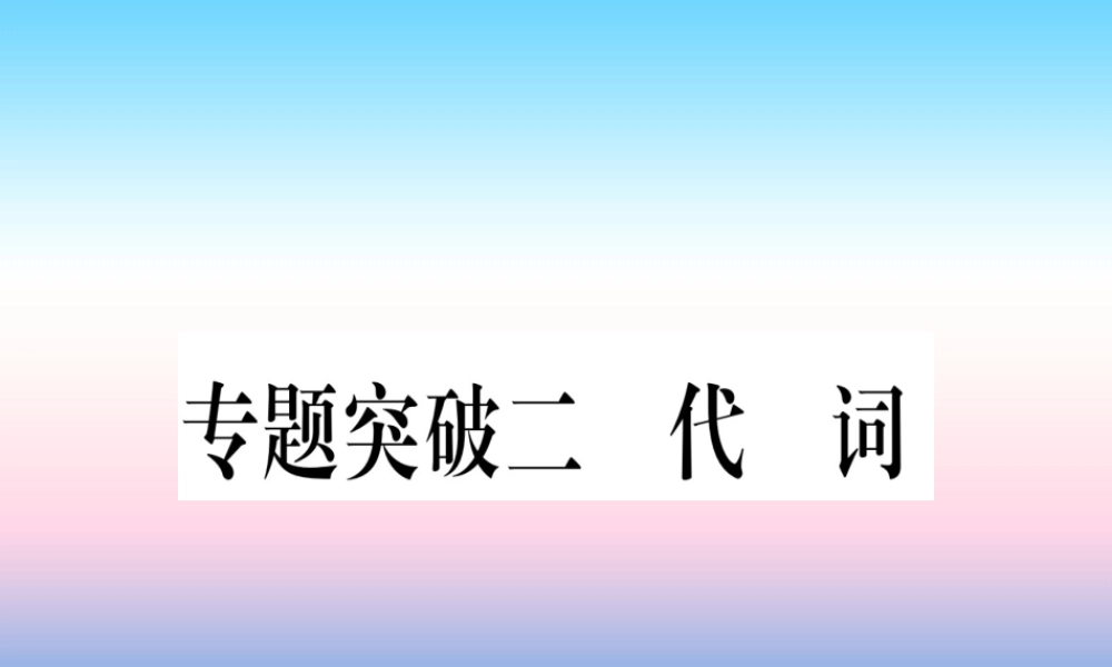 (湖北专用版)版中考英语专题高分练 专题突破二 代词实用课件