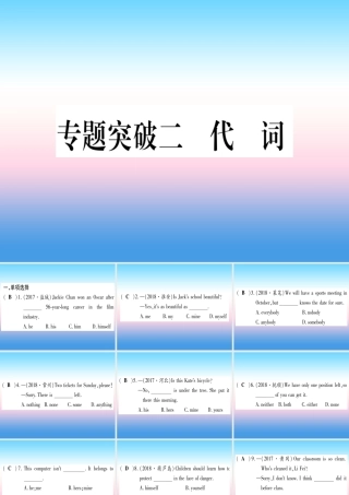 (湖北专用版)版中考英语专题高分练 专题突破二 代词实用课件
