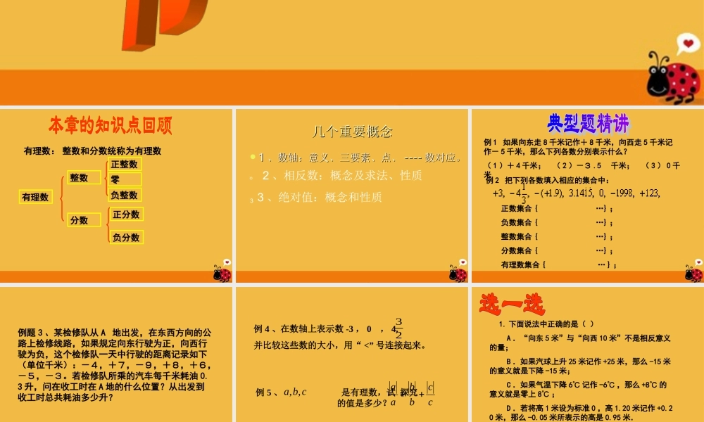 七年级数学上册 1.2 有理数复习课件 人教新课标版 课件