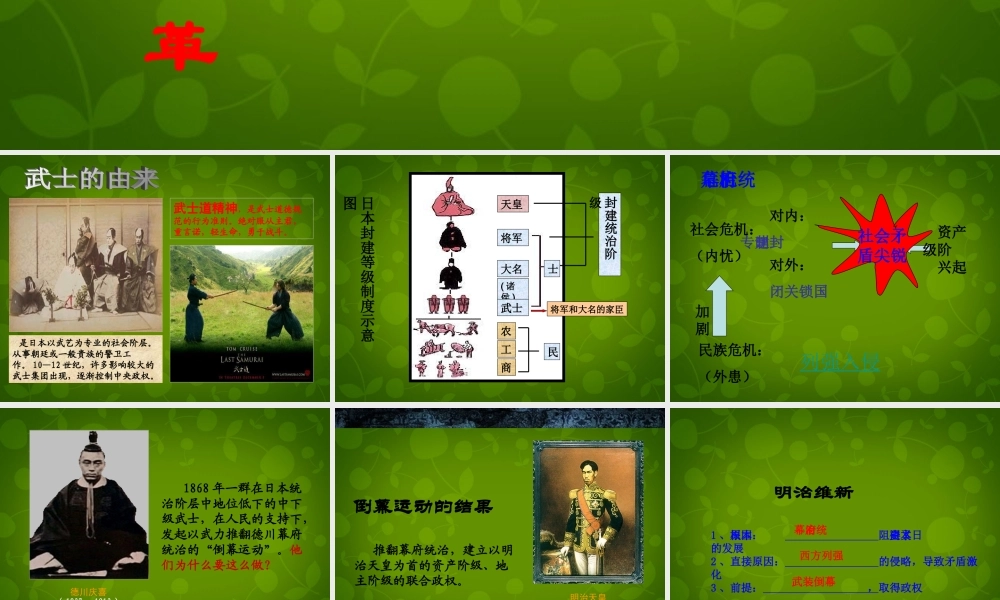 九年级历史上册 16 武士领导的社会变革课件 北师大版 课件