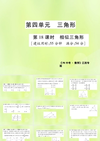 中考数学总复习 第四单元 三角形 第18课时 相似三角形(高效集训本)课件