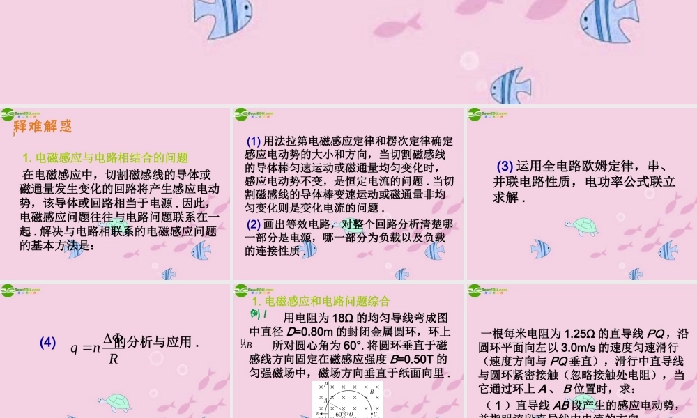 中考物理 (电磁感应中的电路与图象问题)复习课件 人教新课标版 课件