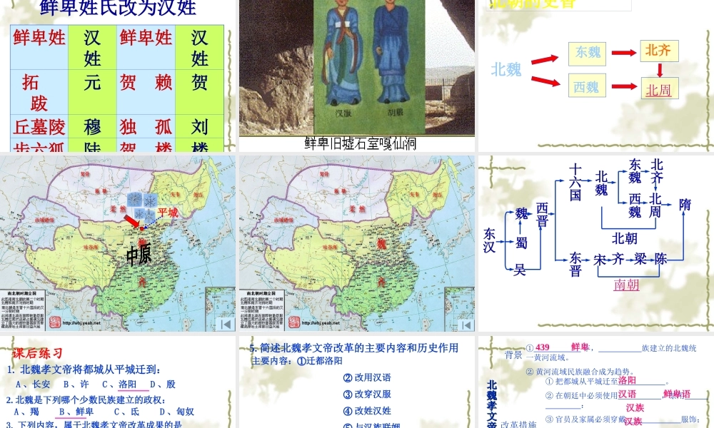 七年级历史北方民族大融合课件 新课标 人教版 课件