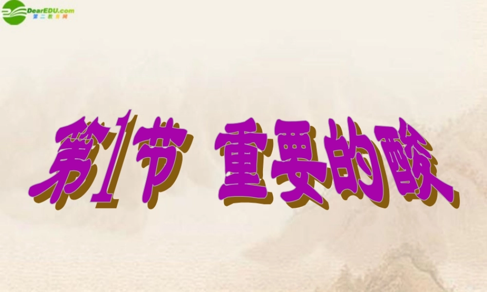 九年级化学下册 重要的酸课件 粤教版 课件