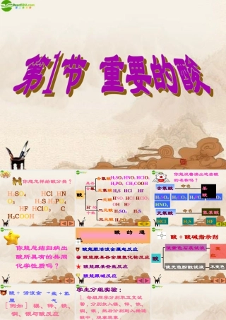 九年级化学下册 重要的酸课件 粤教版 课件