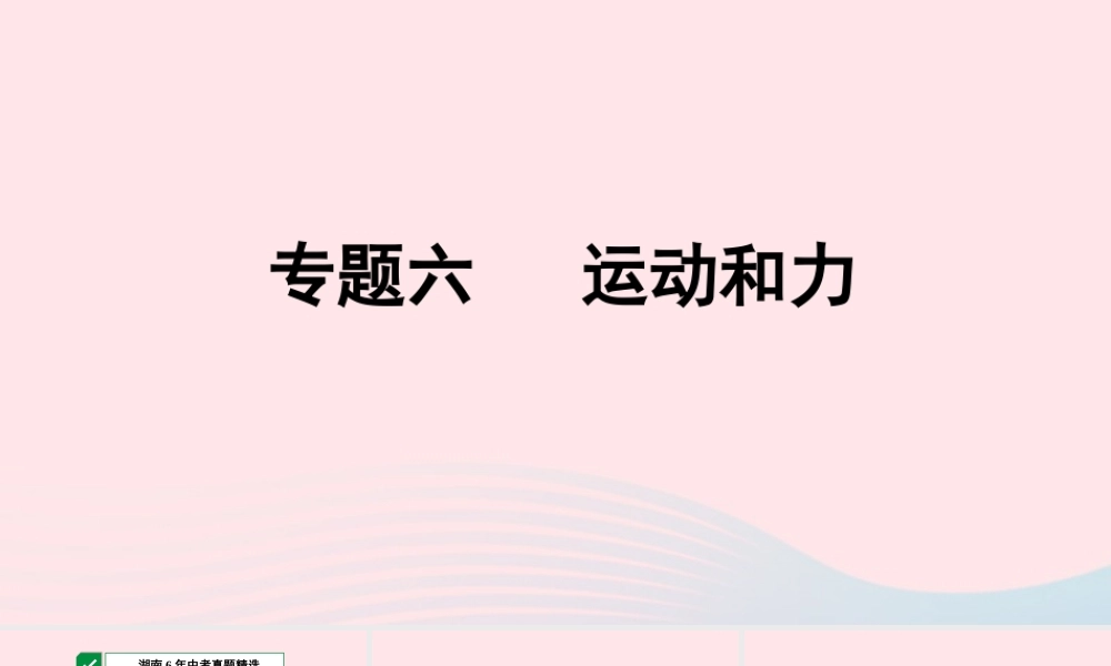 中考物理一轮复习 专题六 运动和力课件