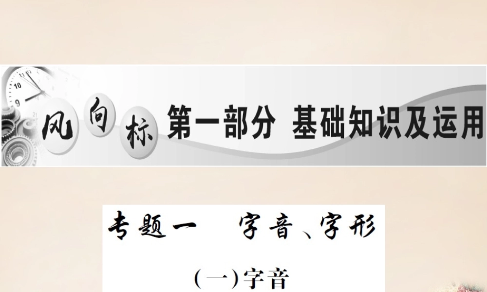 中考语文二轮复习 专题能力提升 第一部分 基础知识及运用 专题一 字音、字形(精练)课件