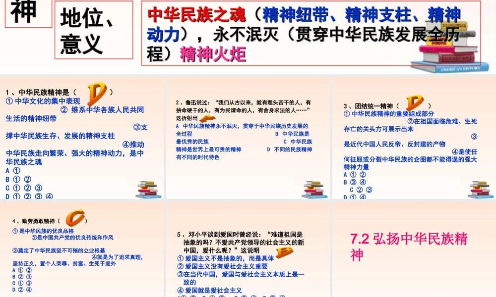 九年级政治 永恒的中华民族精神课件 鲁教版 课件