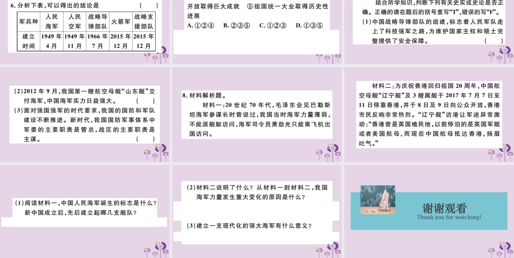 (江西专版)八年级历史下册 第五单元 国防建设与外交成就 第15课 钢铁长城习题课件 新人教版 课件