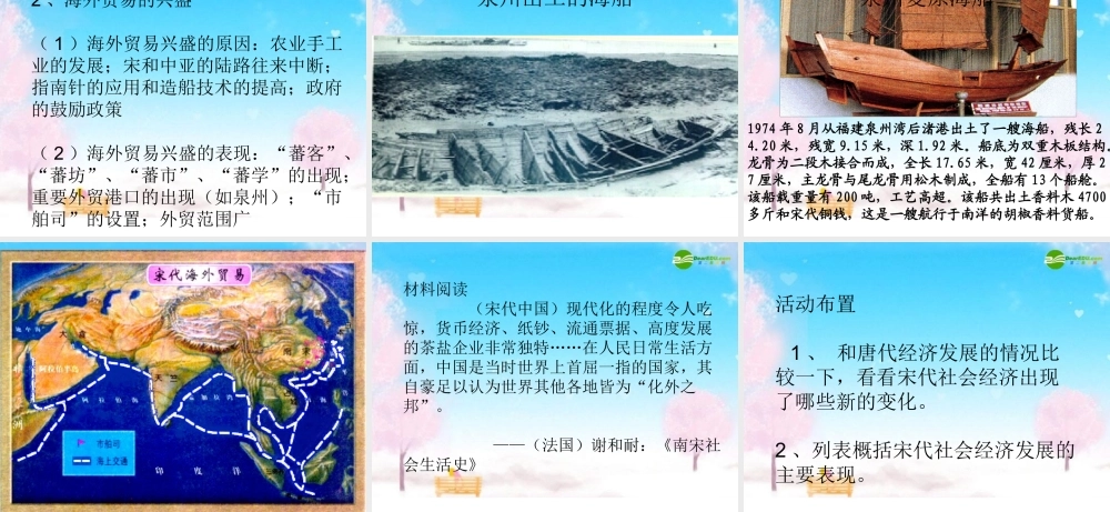 七年级历史下册 经济发展与重心南移课件 北师大版 课件