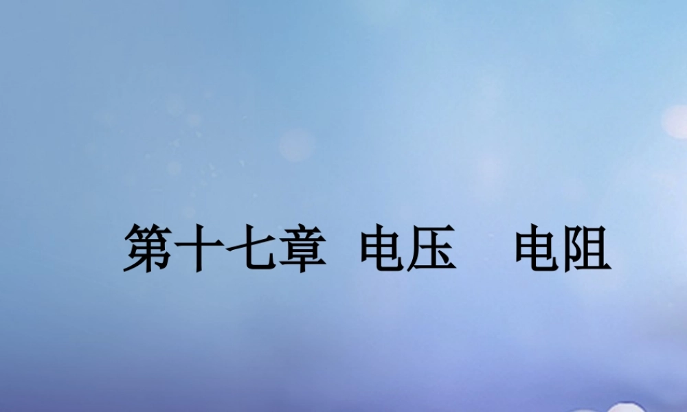 中考物理总复习 第十七章 电压 电阻课件