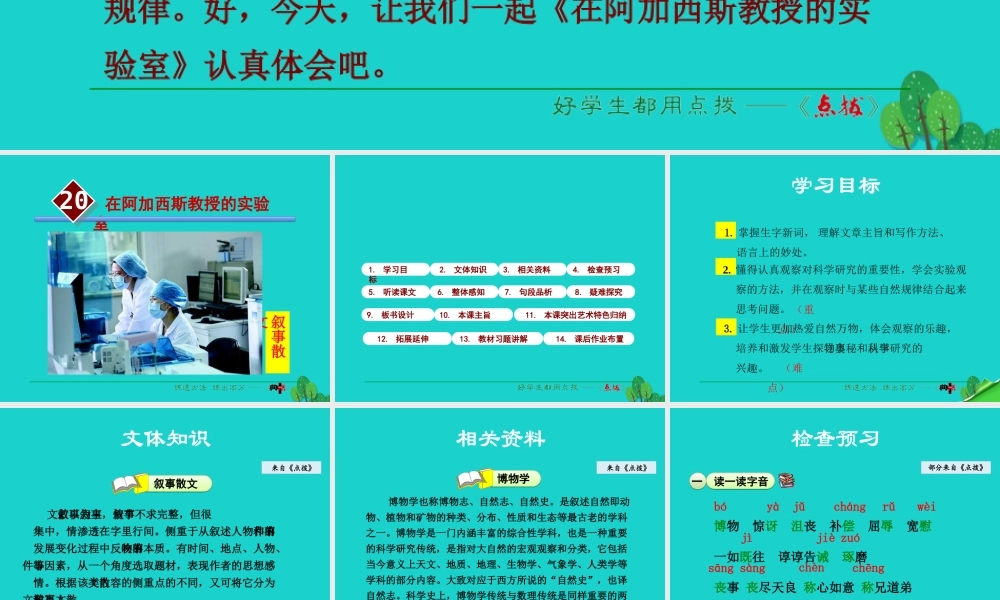 (季版)七年级语文上册 第五单元 第在阿加西斯教授的实验)课件 苏教版 0914214