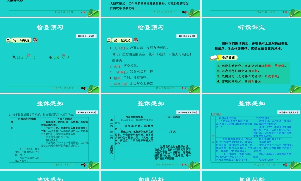 (季版)七年级语文上册 第五单元 第在阿加西斯教授的实验)课件 苏教版 0914214