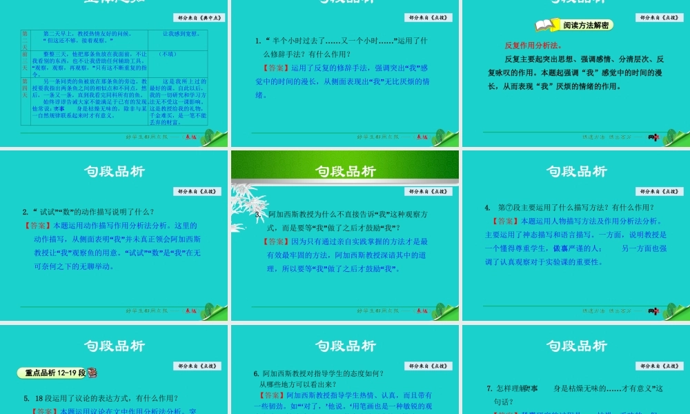 (季版)七年级语文上册 第五单元 第在阿加西斯教授的实验)课件 苏教版 0914214