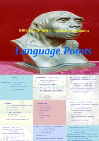 Module 6 The World s Cultural Heritage-language pointsppt 新课标外研英语选修七全部课件二