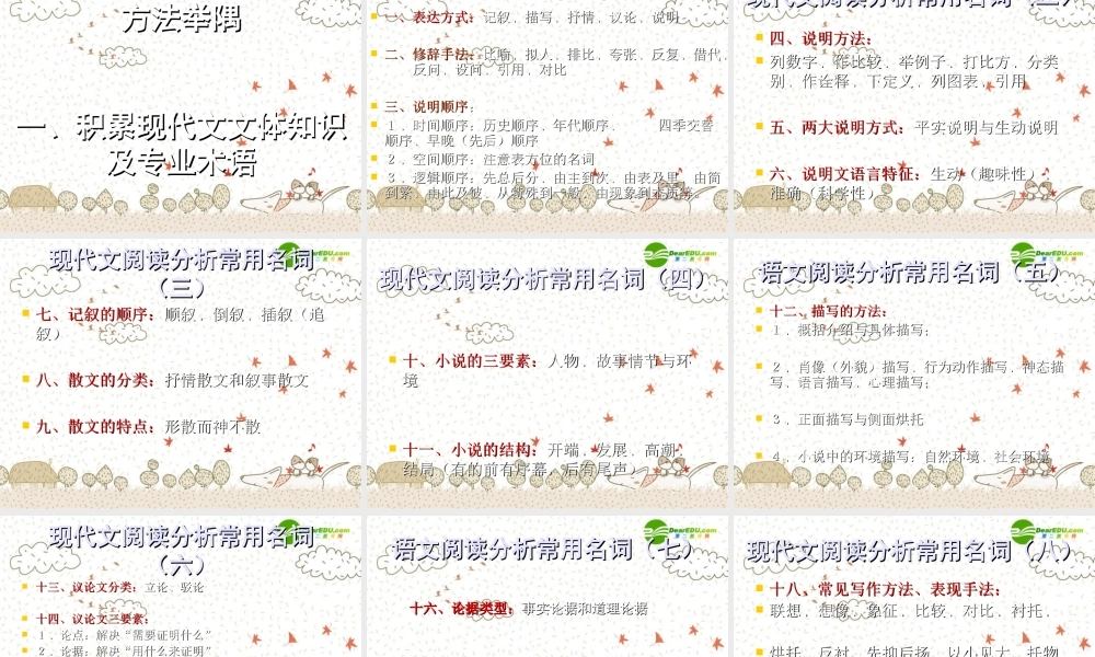 中考语文复习课件 突破阅读瓶颈——中考阅读及写作复习方法举隅 课件