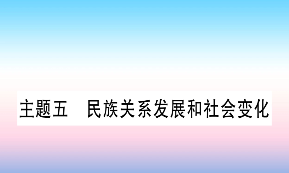(甘肃专用)中考历史总复习 第一篇 考点系统复习 板块一 中国古代史 主题五 民族关系发展和社会变化(精讲)课件