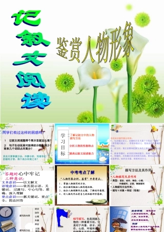 中考语文复习专题课件 记叙文阅读之人物鉴赏 课件