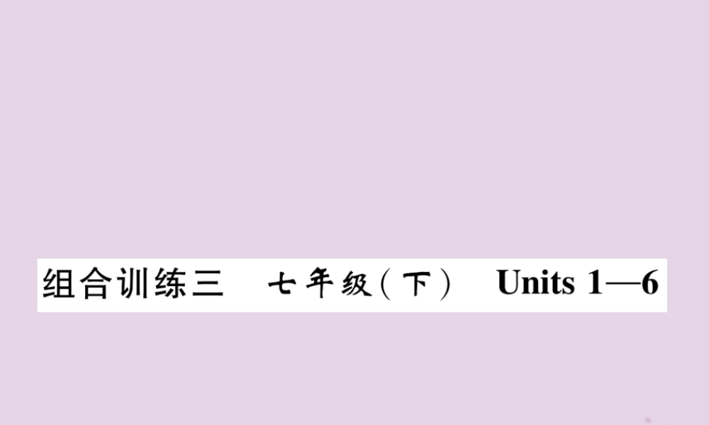 (贵阳专版)中考英语总复习 第1部分 教材知识梳理篇 组合训练3 七下 Units 1 6(精练)课件