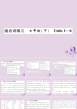 (贵阳专版)中考英语总复习 第1部分 教材知识梳理篇 组合训练3 七下 Units 1 6(精练)课件