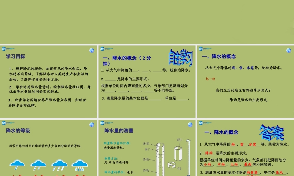 七年级地理上册 3.3 降水的变化与分布课件(新版)新人教版 课件