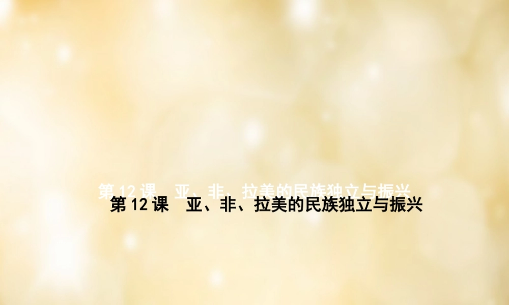 九年级历史下册 第12课 亚、非、拉美的民族独立与振兴课件 中华书局版 课件