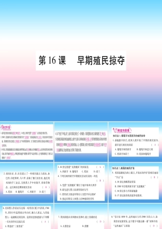 九年级历史上册 第5单元 步入近代 第16课 早期殖民掠夺习题课件 新人教版 课件