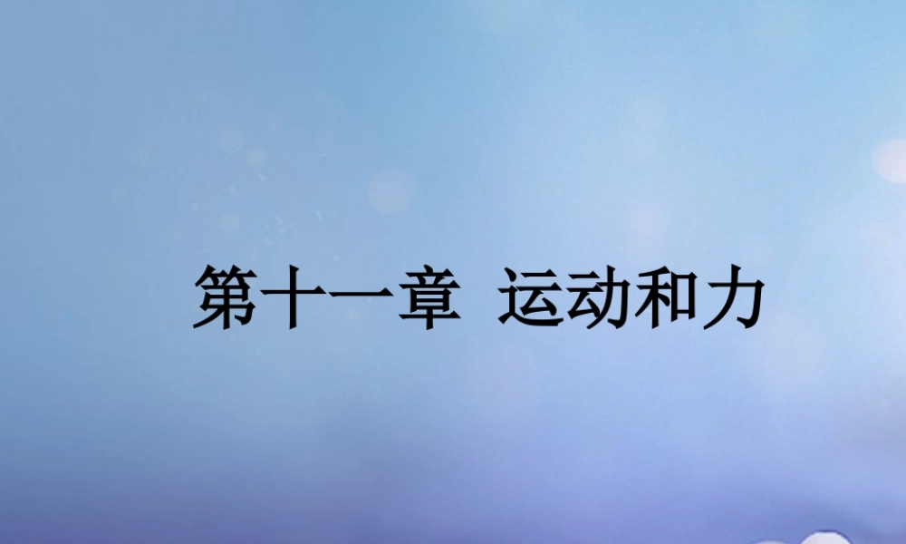 中考物理总复习 第十一章 运动和力课件