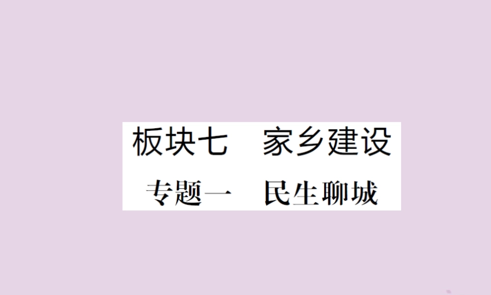 中考道德与法治总复习 板块七 家乡建设课件