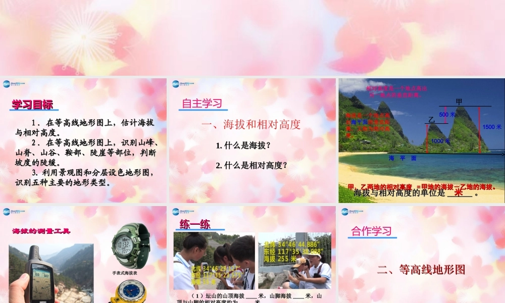 七年级地理上册 2.2 地形图的判读课件 商务星球版 课件